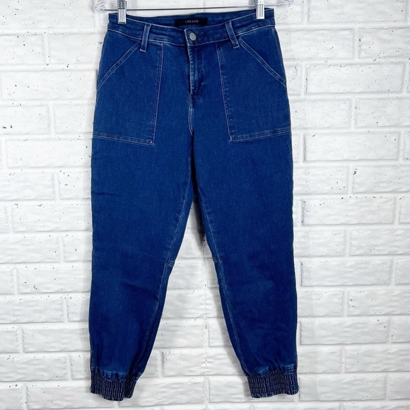 JBRAND Arkin Zip Ankle Blue Denim Jogger Jeans | 26 - Picture 2 of 12